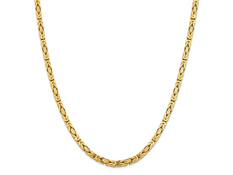 14K Yellow Gold 4mm Byzantine Chain Necklace