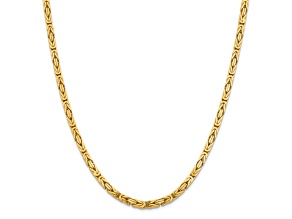 14K Yellow Gold 4mm Byzantine Chain Necklace
