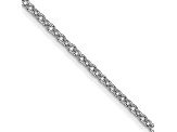 Rhodium Over 10k White Gold 1mm Solid Round Open Link Cable 18 Inch Chain