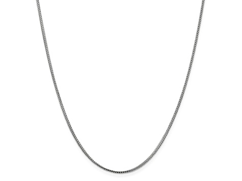 14K White Gold 1mm Franco Chain Necklace