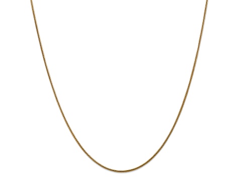 14K Yellow Gold 1.6mm Round Snake Chain Necklace