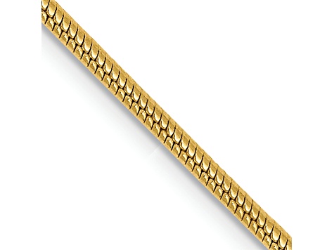 14K Yellow Gold 1.6mm Round Snake Chain Necklace