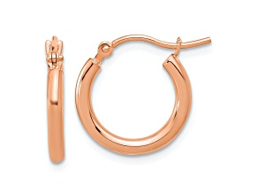 14k Rose Gold 9/16 inch Polished Hoop Earrings