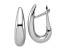 Rhodium Over 14k White Gold 15/16 inch Polished Teardrop Hinged Hoop Earrings