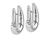 Rhodium Over 14k White Gold 15/16 inch Polished Teardrop Hinged Hoop Earrings