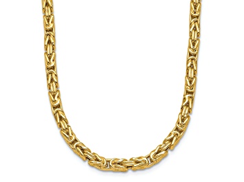 Picture of 14k Yellow Gold 3.5mm Polished Byzantine 18 Inch Chain