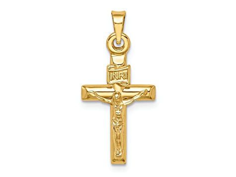 14k Yellow Gold Crucifix Pendant