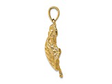 14k Yellow Gold Textured Sea Turtle Pendant