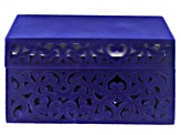 Blue Velvet Scroll Design Jewelry Gift Box for Pendants and Earrings