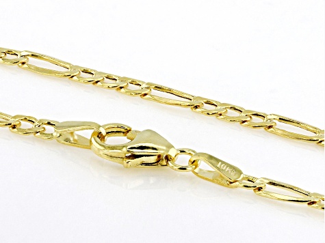 10k Figaro chain 2.5mm yellow gold top 22