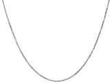 Rhodium Over 10K White Gold 0.6MM Box Chain 18 Inch