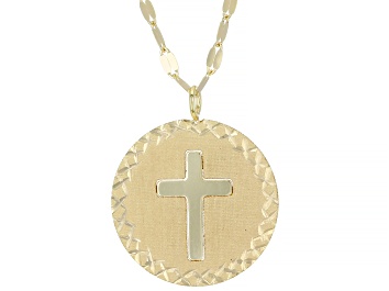 Picture of 10K Yellow Gold Cross Valentino Necklace