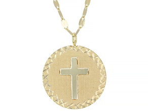 10K Yellow Gold Cross Valentino Necklace