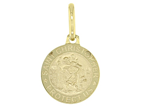 10K Yellow Gold Saint Christopher Medal Pendant