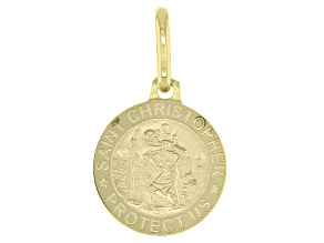 10K Yellow Gold Saint Christopher Medal Pendant