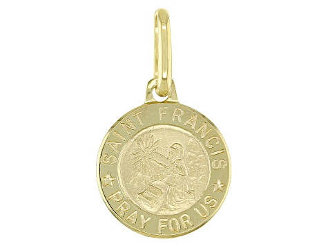 10K Yellow Gold Saint Francis Medal Pendant