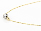 10K Yellow Gold Pave Glass Bead Station Necklace