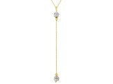 10K Yellow Gold Pave Glass Bead Station Y-Necklace