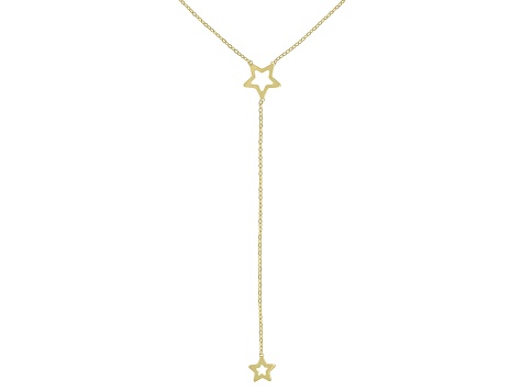 10K Yellow Gold Diamond-Cut Star Y-Necklace
