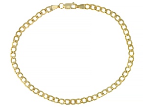 10K Yellow Gold 3.5MM Flat Curb Bracelet