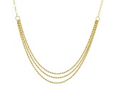 10K Yellow Gold Diamond-Cut Multi-Row Rope Necklace