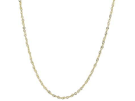 10K Yellow Gold 1MM Diamond-Cut Flat Rolo 24 Inch Chain