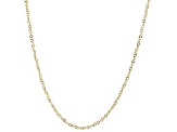 10K Yellow Gold 1MM Diamond-Cut Flat Rolo 24 Inch Chain