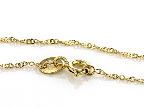 10K Yellow Gold 1MM Diamond-Cut Flat Rolo 24 Inch Chain