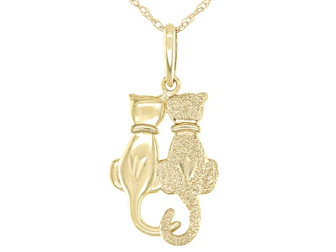 Wishrocks Black CZ Adjustable Cat Kitty Pendant Necklace 14K Gold Over 925 Sterling Silver 18 Chain 