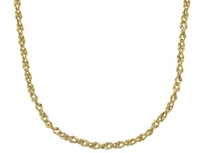 10k Yellow Gold Designer Rope 24 inch Chain Necklace
