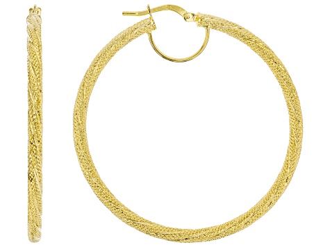 Hollow Hoop Earrings Set 10K Yellow Gold