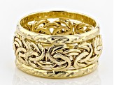 10k Yellow Gold Byzantine Link Band Ring