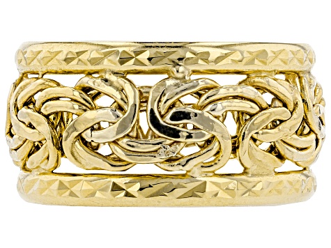 10k Yellow Gold Byzantine Link Band Ring