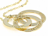 10K Yellow Gold Diamond-Cut "Yesterday, Today, and Tomorrow" Intertwined Circle Necklace