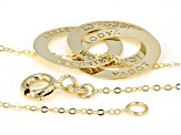 10K Yellow Gold Diamond-Cut "Yesterday, Today, and Tomorrow" Intertwined Circle Necklace