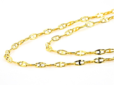10K Yellow Gold Set of 2 1.6MM Puffed Mariner Chains