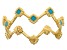 10K Yellow Gold Turquoise Enamel Crown Band Ring