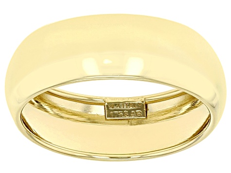10K Yellow Gold 6.6MM High Polished Domed Mirror Band Ring