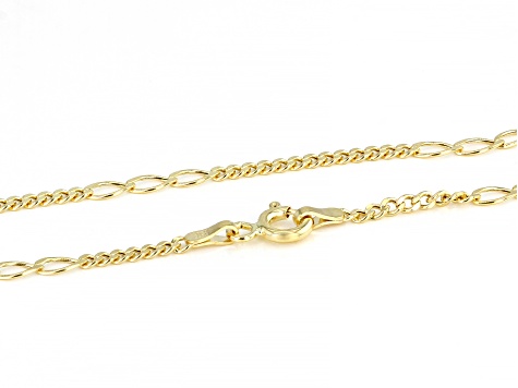 14K Yellow Gold Curb and Oval Station Link Fashion Chain