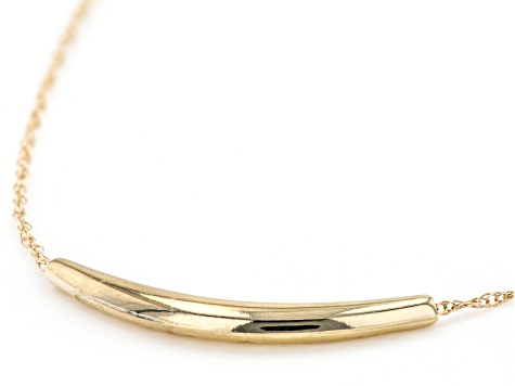 10K Yellow Gold Curve Bar Reversible Adjustable Necklace