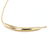 10K Yellow Gold Curve Bar Reversible Adjustable Necklace