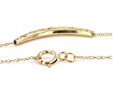 10K Yellow Gold Curve Bar Reversible Adjustable Necklace