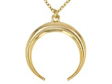 14K Yellow Gold Diamond-Cut Crescent Horn Necklace