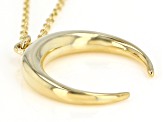 14K Yellow Gold Diamond-Cut Crescent Horn Necklace