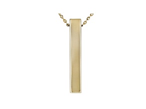 10K Yellow Gold Vertical Engravable Bar Necklace