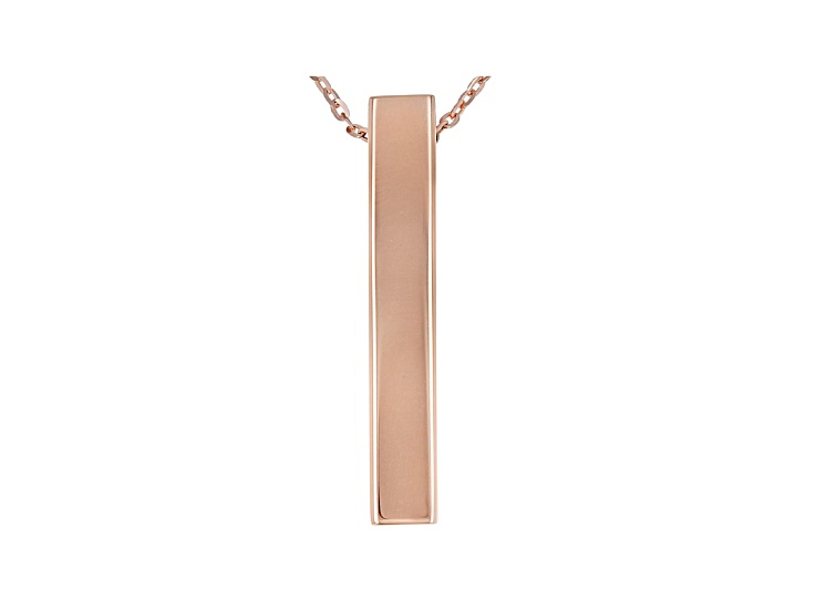 vertical rose gold bar necklace