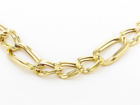 10K Yellow Gold Mirror Signora Figaro Link Bracelet