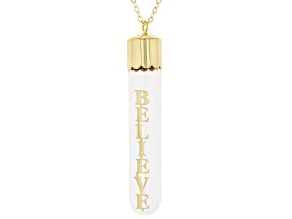 10K Yellow Gold "Believe" Message Pendant with Chain