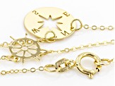 10K Yellow Gold Multi-Row Compass Necklace