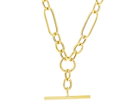 10K Yellow Gold 6.5mm Bar Figaro Necklace - Size 18 - Jewelry TV